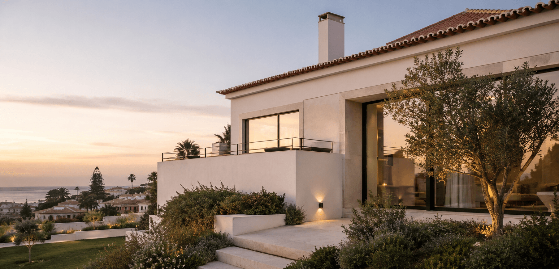 Moradia em Cascais ao fim da tarde